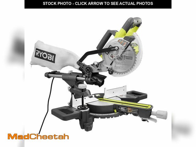 Lot 74-12797293 - Ryobi 10 Amp Corded 7-1/4 In. Compound Sliding Miter Saw - USED