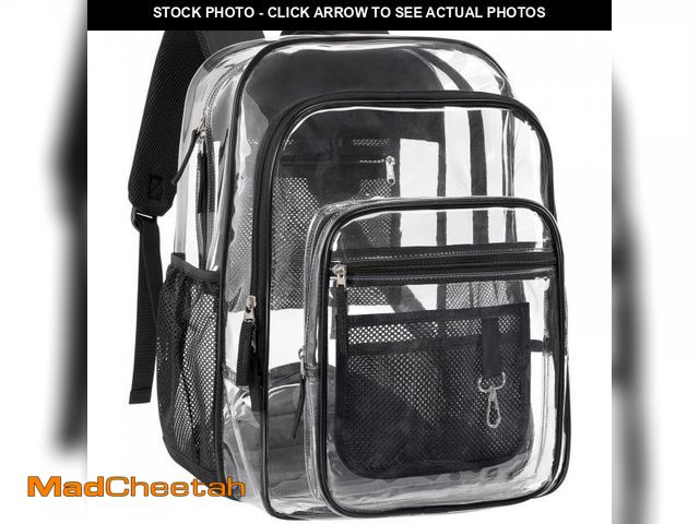 Lot 74-12119305 - PACKISM Clear Backpacks for School - 18 Inch Extra Large Heavy Duty Clear Bookbag for Boys, See Thro...