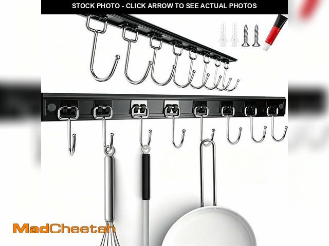 Lot 74-13948609 - Cociat 2PCS Utensil Racks with 8 Hooks 17 Inch Kitchen Utensil Holders Hanging Utensil Rack Multifun...
