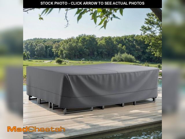 Lot 74-14242483 - moosprr 90 in. W x 68 in. D x 28 in. H Extra Large Gray Outdoor Patio Sofa Oxford Fabric Cover for (...
