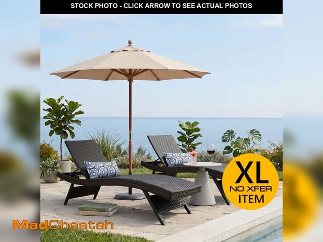 Lot 74-14290389 - EDYO LIVING Brown All-Weather Adjustable Resin Outdoor Patio Chaise Lounger (Set of 2) - UNUSED