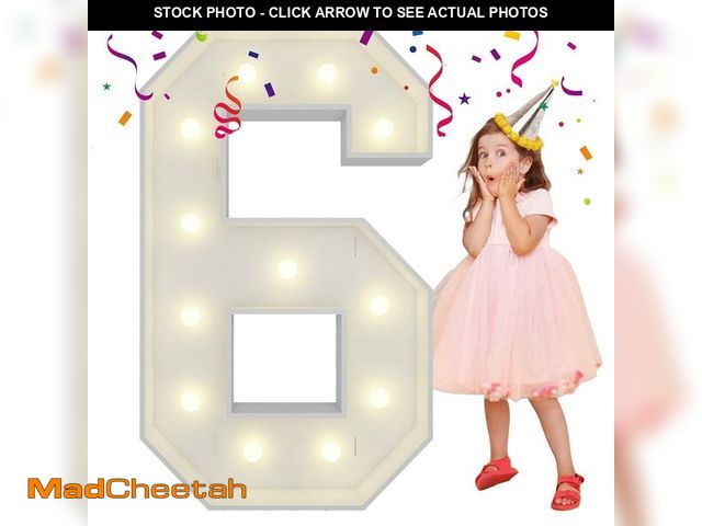 Lot 74-14205514 - 4FT Light Up Numbers Letters, Marquee Light Up Letters, Giant Mosaic Balloon Number 6 for 6th Sweet ...