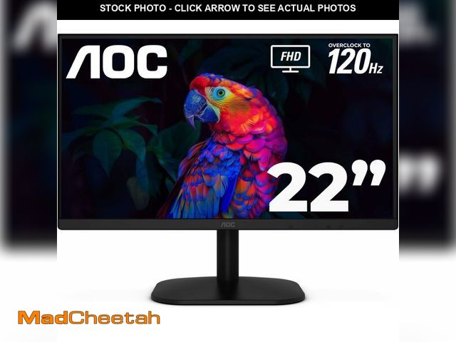 Lot 74-14590951 - (MISSING REMOTE) AOC 22 Inch Computer Monitor FHD 120Hz Overclocked VA HDR, 22B35HM23 - USED