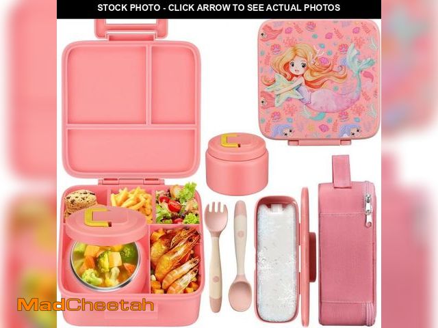 Lot 74-12328929 - MAISON HUIS Kids Bento Lunch Box Set With 8oz Soup Thermo, Leakproof Lunch Containers with 5 Compart...