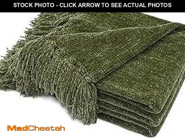 Lot 74-12127975 - RECYCO Throw Blanket Soft Cozy Chenille Throw Blanket with Fringe Tassel for Couch Sofa Chair Bed Li...