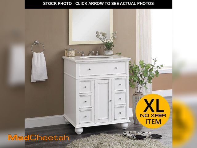 Lot 74-14342655 - Home Decorators Collection Hampton Harbor 28 in. W x 22 in. D x 35 in. H Single Sink Freestanding Ba...