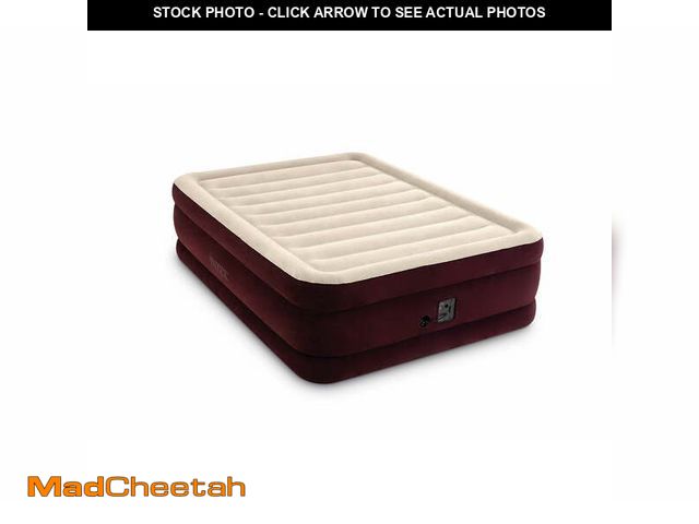 Lot 74-12886464 - Intex Dura-Beam Maroon 20 inch Queen Air Mattress with Built-in Pump - USED
