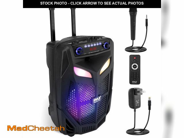 Lot 74-14358561 - (MISSING POWER CORD) Pyle 800W Portable Bluetooth Speaker System Loud 12" Subwoofer, And Wireless Mi...