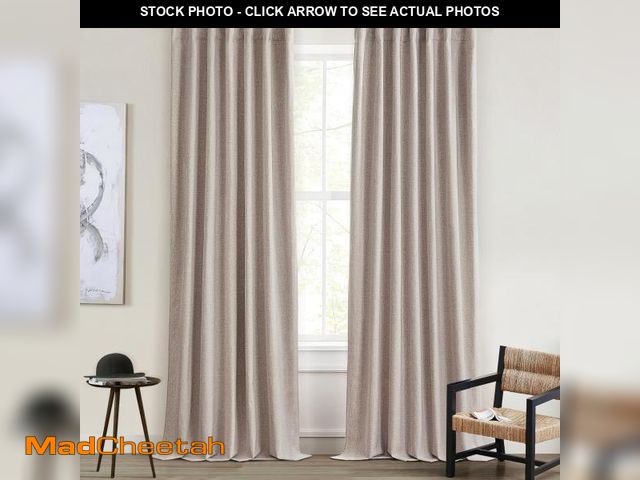 Lot 74-11555674 - QJmydeco Flax Linen Curtains for Living Room 2 Panels Set, 8-3/4 ft Long Thick Burlap Look Decorativ...