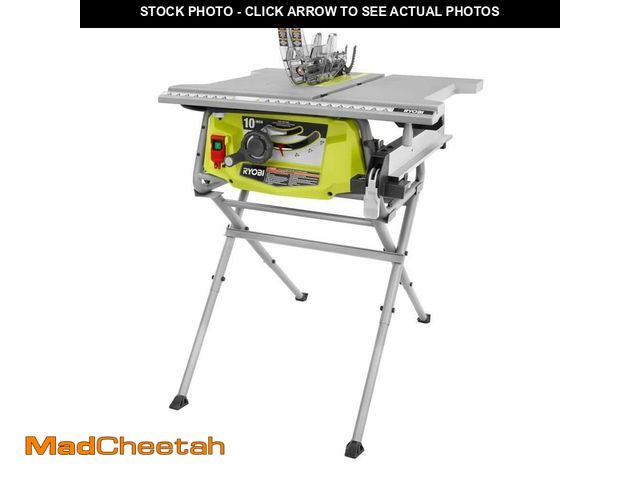 Lot 74-12794031 - RYOBI 15 Amp 10 in. Compact Portable Corded Jobsite Table Saw with Folding Stand - USED