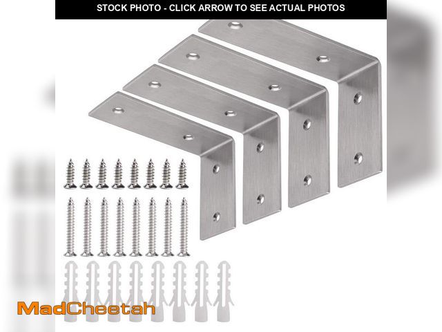 Lot 74-12872263 - Angel Sar 5 in. x 3 in. x 1.8 in. Stainless Steel Shelf Brackets Wall Mounted for Floating Shelves, ...