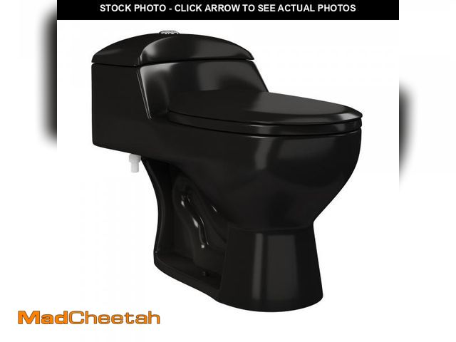 Lot 74-12155889 - *SEE DETAILS* Chateau One-Piece Elongated Toilet Dual-Flush in Glossy Black 1.1/1.6 gpf *SEE DETAILS...