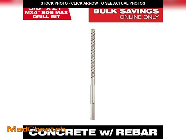 Lot 74-13785694 - Milwaukee 5/8 in. x 21 in. 4-Cutter SDS-MAX Carbide Drill Bit - UNUSED