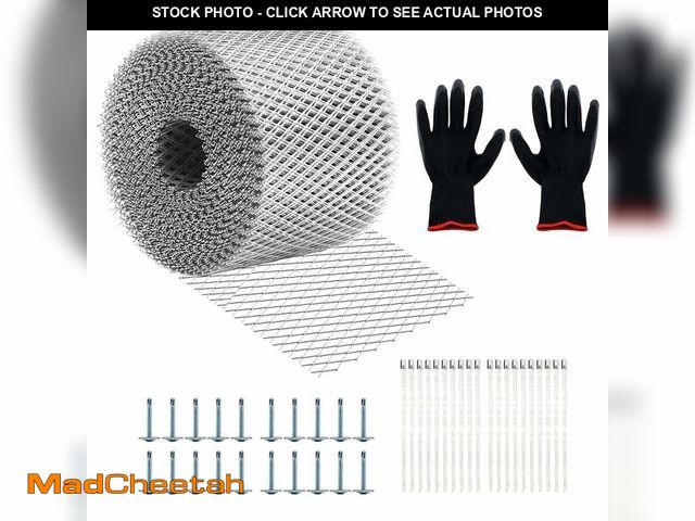 Lot 74-14209298 - Gutter Guard 5 inchx100 Feet Roll with Fixed Cable and Self-Tapping Screws,Leaf Filter Gutter Protec...
