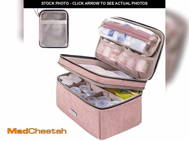 Lot 74-14210773 - Lexeeco Medicine Storage Bag Pill Bottle Organizer with Portable Small Pouch Travel Medication Bottl...