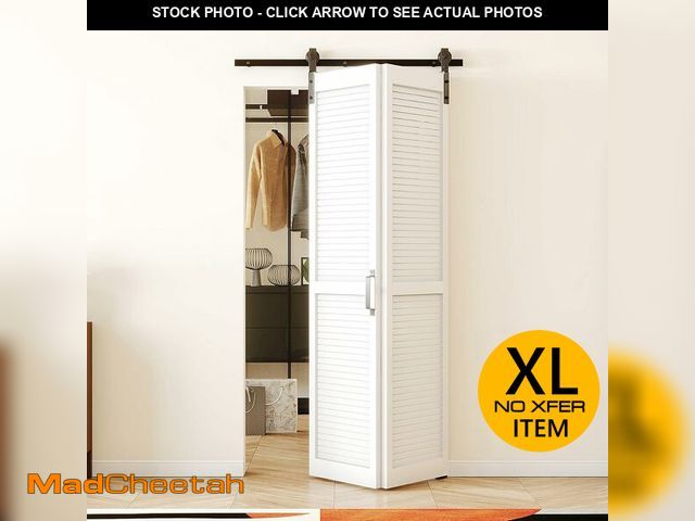 Lot 74-12899403 - ARKHJEM Bi-Fold Sliding Barn Doors, 36'84', Louver Closet Doors With Hardware, 3.3FT Track, Pre-Fini...