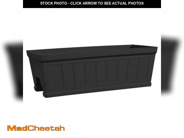 Lot 74-12491663 - CHG CLASSIC HOME &amp; GARDEN Hanover Medium Black Resin Deck Rail Planter and All Weather Resistant...