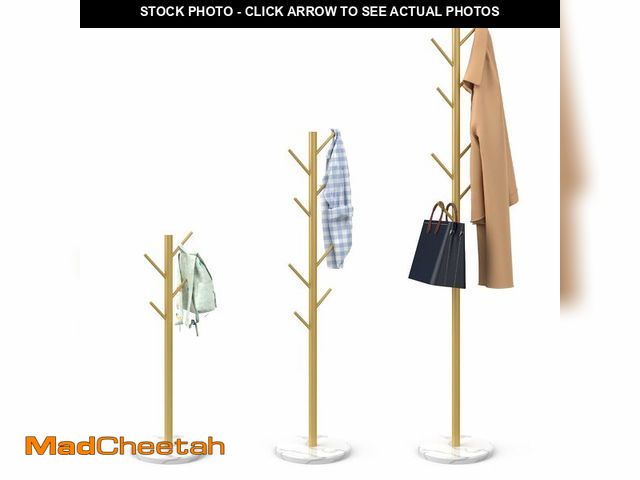 Lot 74-12711368 - Durmmur Heavy Duty Coat Rack with Natural Marble Base, Freestanding Metal Coat Stand with 8 Hooks, M...