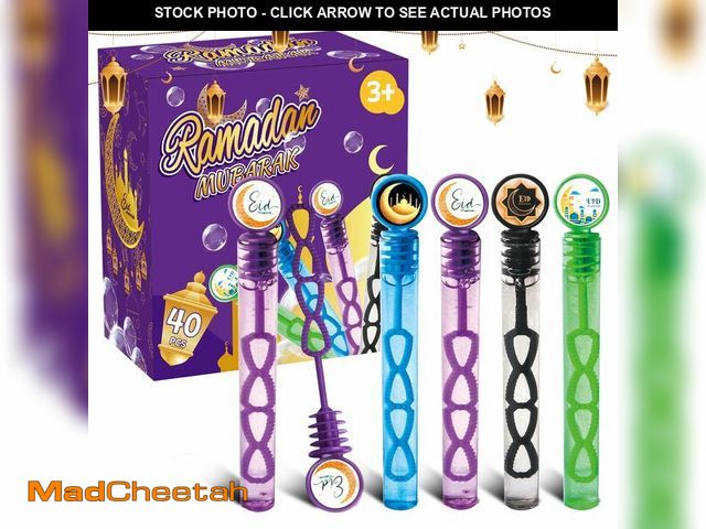 Lot 74-13539529 - 40Pcs Eid/Ramadan Mubarak Bubble Wands, Mini Bubble Wands for Eid Party Favors, Islamic Gift Toys fo...