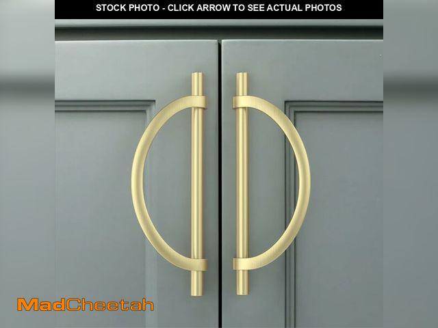 Lot 74-12969195 - Amerdeco 10 Pack Brushed Gold Cabinet Pulls 6.25 Inch(160MM) Hole Centers Kitchen Cabinet Handles Ha...