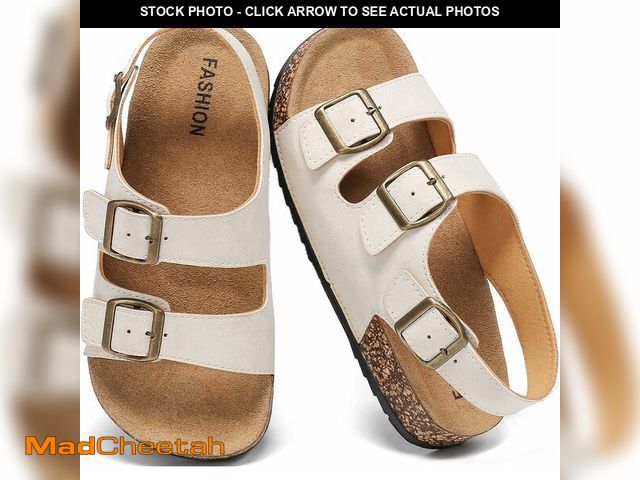 Lot 74-14209306 - gxziureo Kids Cork Footbed Sandals Ã¢â¬â Boys Girls Toddler Adjustable Double Buckle Slides with ...