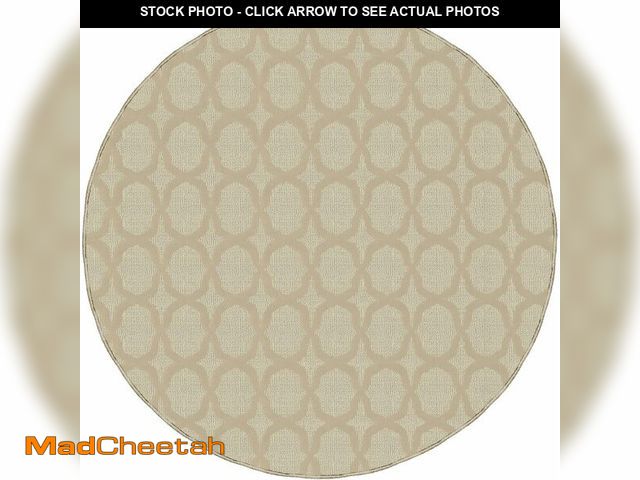 Lot 74-13844568 - Garland Rug Sparta Non Slip Polypropylene 5 Ft. Round Biege Tan Area Rug- Ideal for Living Rooms &am...