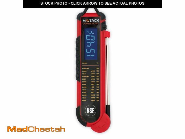 Lot 74-13627508 - Maverick PT-100 Pro-Temp Commercial Smoker BBQ Probe Meat Thermometer, 5-Inch, Red - UNUSED