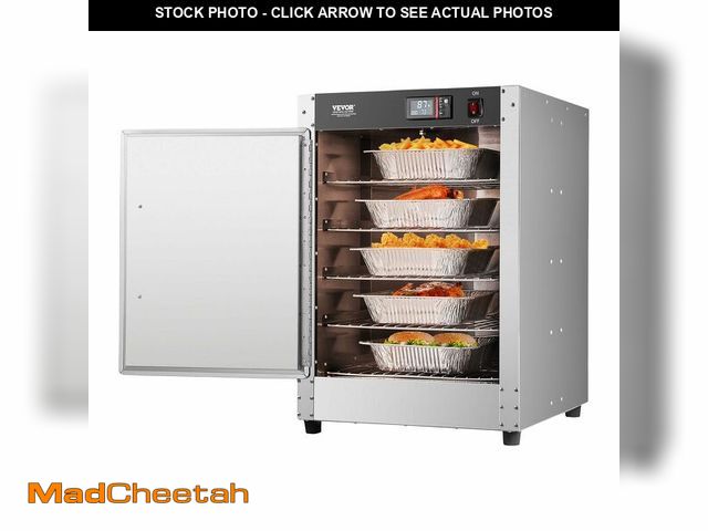 Lot 74-13577863 - VEVOR Hot Box Food Warmer, 5-Tier Concession Warmer with Water Tray, 5 Pans, Single-Door and Adjusta...