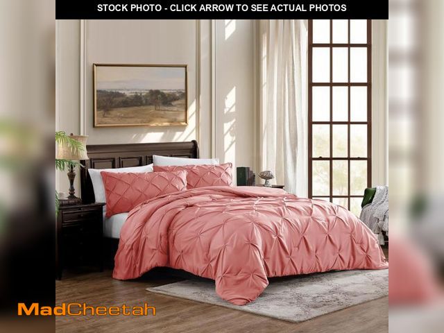 Lot 74-12365826 - Cathay Home King Bedding - Pintuck 3-Piece Comforter and Sham Set - Ultra Soft &amp; All Season Warm...