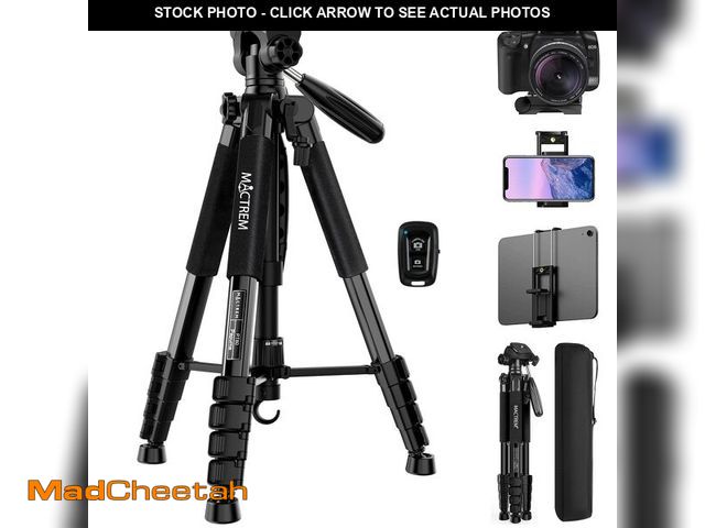 Lot 74-12703238 - MACTREM 75 Inch Camera Tripod for Sony Canon Nikon, Lightweight Travel Video Aluminum Tripod Stand w...
