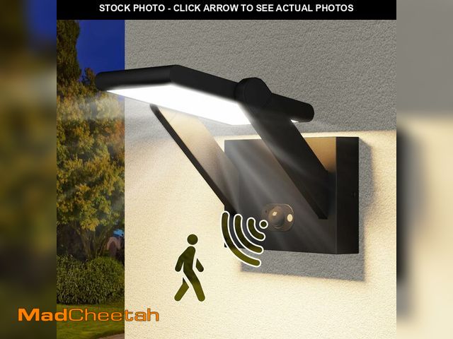 Lot 74-12607670 - Solar Outdoor Motion Sensor Wall Light, LED Dimmable Modern Exterior Lights Fixtures, Rotatable and ...