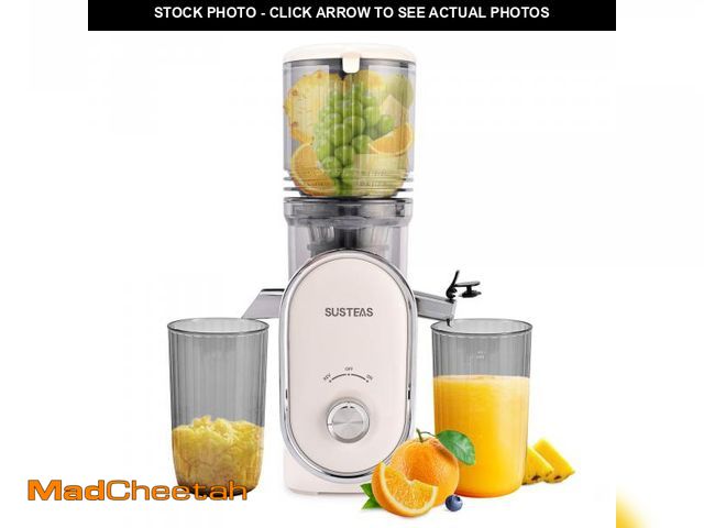 Lot 74-12313499 - SUSTEAS Cold Press Juicer, 5.3" Feed Chute Slow Masticating Machines with 300W, Fit Whole Fruits &am...