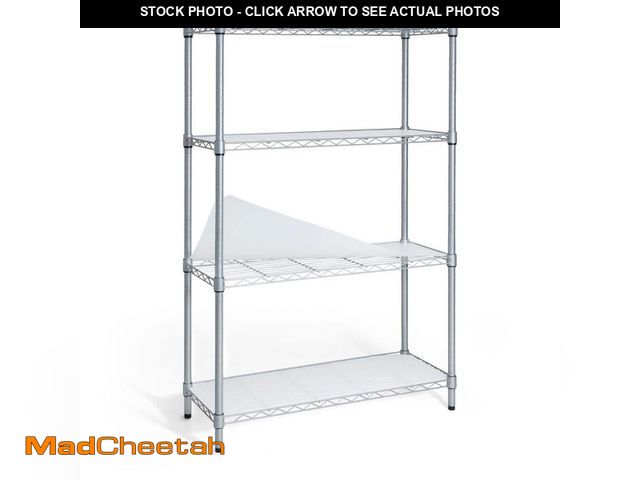 Lot 74-14558901 - Grey 4-Tier Adjustable Height Welded Steel Garage Storage Shelving Unit with Liner (36 in. W x 54 in...