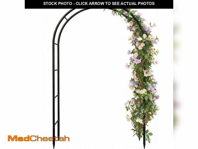 Lot 74-14208919 - Galvanized Metal Garden Arbor,7.6ft H x 4.6ft W,Rust-Resistant Heavy-Duty Garden Arch Trellis for Cl...