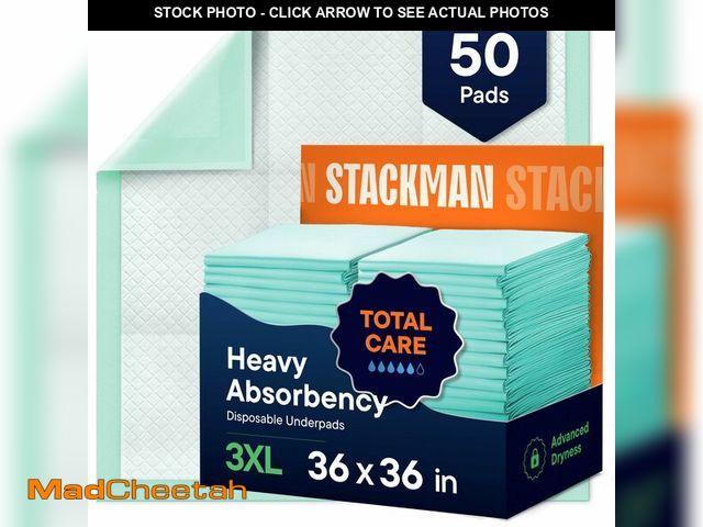 Lot 74-13713353 - Chucks Pads Disposable 36 x 36 Underpads [50-Pack] Incontinence Chux Pads Absorbent Fluff Protective...