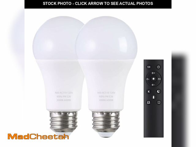 Lot 74-14062597 - MXhme A19 LED Light Bulbs with Remote Control 1100LM 12W (80W Equivalent) LED Bulbs,Stepless Dimmabl...