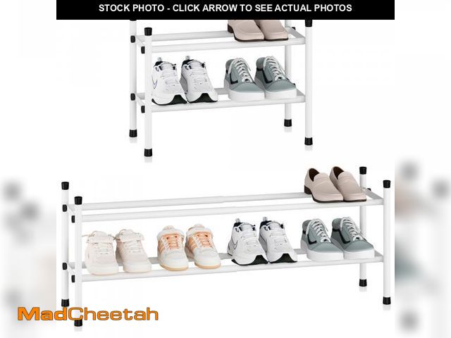 Lot 74-12052386 - STORAGE MANIAC Expandable Shoe Rack, 8 Pairs Stackable Small Shoe Rack, Metal Adjustable Shoes Organ...