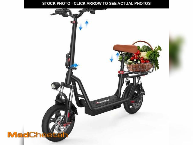 Lot 74-12667421 - iScooter 500W Electric Scooter with Seat for Adult, 12" Commuter E-Scooter Up to 21 Miles 15.5 MPH w...