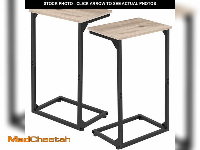 Lot 74-13773496 - AMHANCIBLE C Shaped End Tables Set of 2, Couch Side Tables that Slide Under, TV Trays for Living Roo...