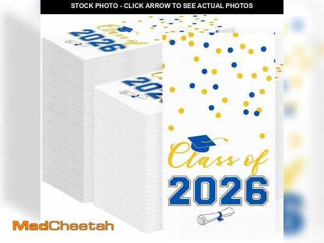 Lot 74-14205201 - 2026 Graduation Disposable Paper Napkins, Guest Dinner Hand Towels for College School Grad Class Con...