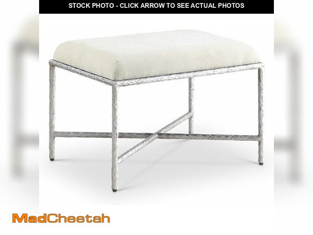 Lot 74-13844693 - Meridian Furniture 22062Cream Valley Collection Modern | Contemporary Bench with Soft Cream Chenille...