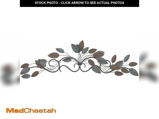 Lot 74-12760025 - Deco 79 Metal Leaf Home Wall Decor Wall Sculpture, Wall Art 35" x 2" x 10", Blue - UNUSED