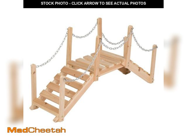 Lot 74-14468577 - Shine Company 3 ft. Natural Cedar Wood Classic Arch Garden Bridge with Side Rails (Decorative Use On...