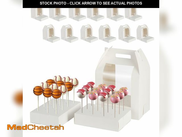 Lot 74-14215544 - Yinlinsta Cake Pop Boxes - 12 Pcs Portable Candy Boxes with Clear Window &amp; 18 Holes Tall Display...