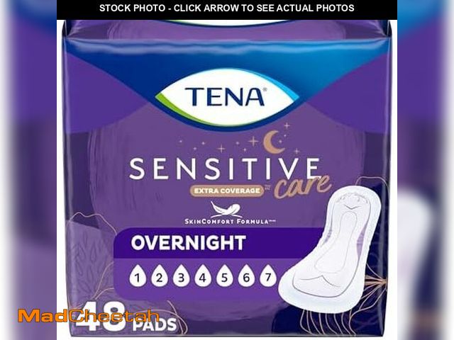 Lot 74-12695953 - TENA Sensitive Care Extra Coverage Overnight Incontinence Pads for Women, Bladder Control and Postpa...