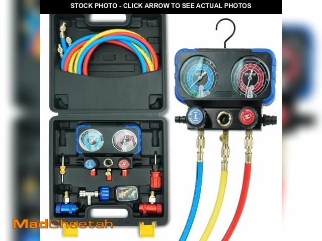 Lot 74-14332206 - CALPOSE R1234yf AC Gauge, 3 Way AC Manifold Gauge Set for R1234yf Refrigerant, Refrigerant Gauges wi...