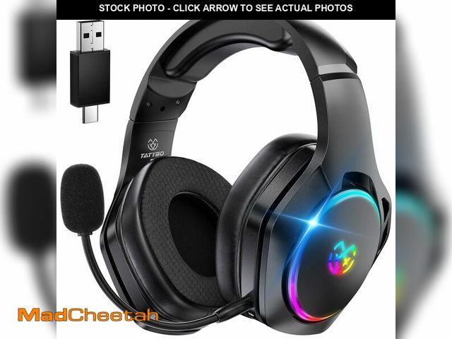 Lot 74-12707425 - Wireless Gaming Headsets for Ps5 Ps4 PC, 2.4GHz USB &amp; Type-C Gaming Headphones, 40H+ Hrs &amp; 7...