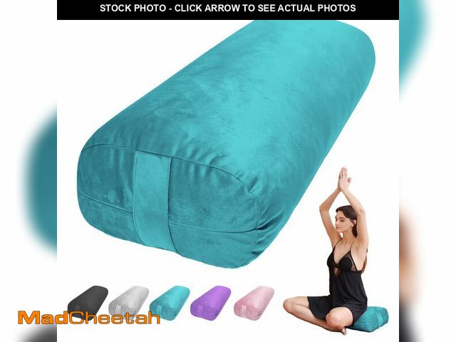Lot 74-12706559 - TokSay Yoga Bolster Pillow for Restorative &amp; Yin Yoga - Meditation Pillow with Velvet Cover - Re...