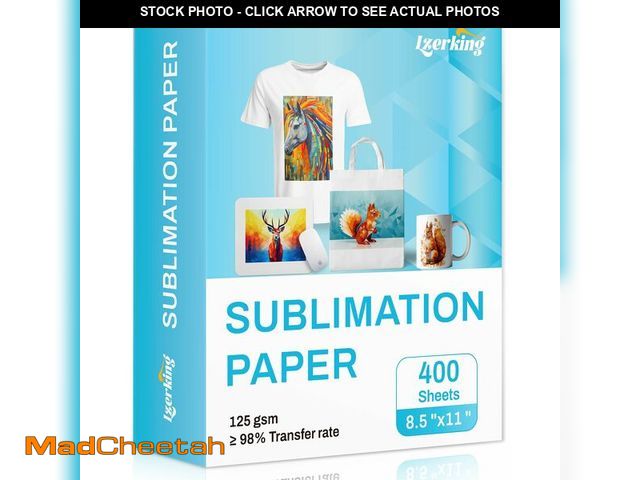 Lot 74-13962877 - Lzerking Sublimation Paper 8.5x11 Inch 125gsm 400 Sheets, Heat Transfer Paper for Inkjet Printers - ...