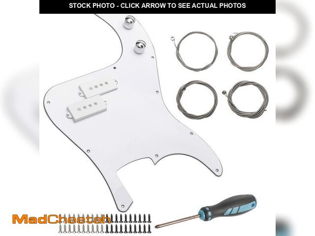 Lot 74-14267836 - Guitar P Type White Pickguard 3 Ply Pickup Bass Strings for Fender Precision Bass with 40 Screws 1 S...